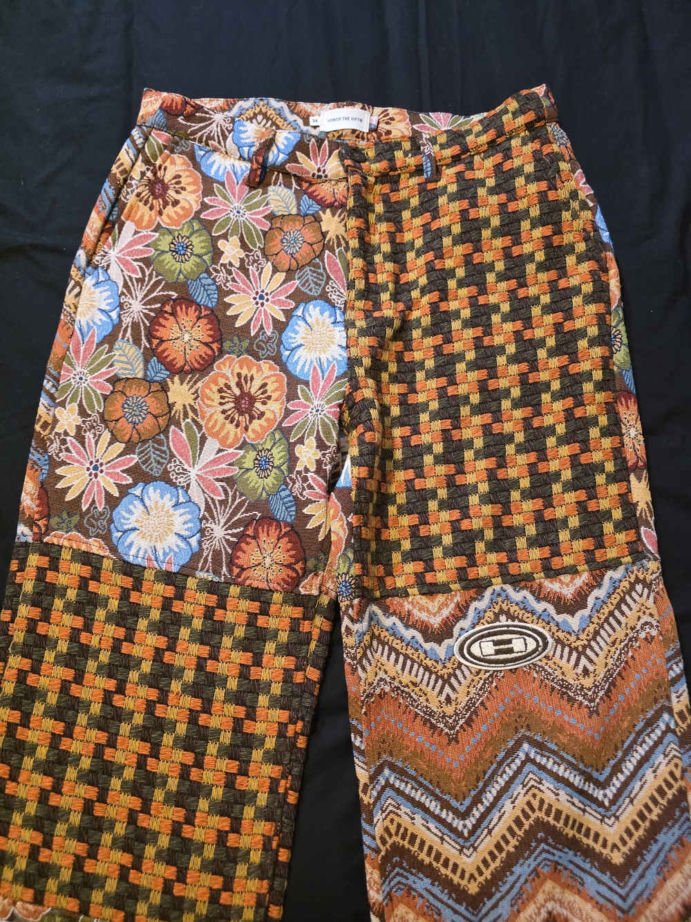 Honor The Gift Patchwork Floral & Geometric Pants Size 34/34 - Picture 2 of 6